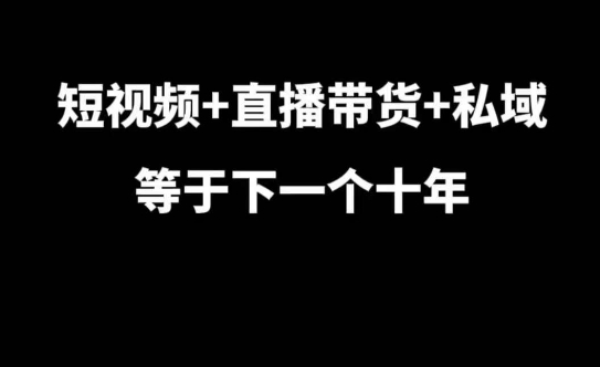 短视频+直播带货+私域等于下一个十年-大佬7年实战经验总结-第2资源网